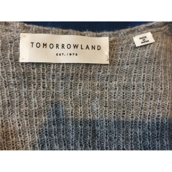 TOMORROWLAND Women's Gray Light Weight V-Neck Ribbed Cashmere Sweater Sz Small - Picture 8 of 8